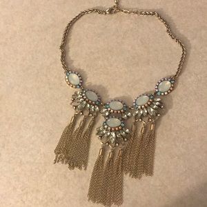 Short gold and colored stone necklace